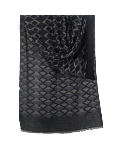 Ikat Stole - Black 