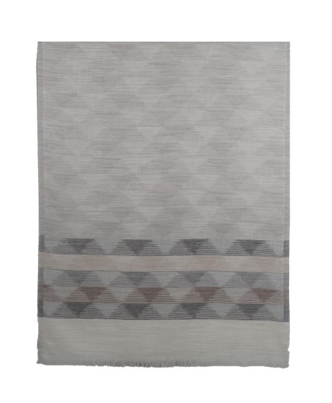Ikat Stole - Off White And Brown