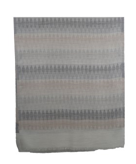 Ikat Stole - White And Grey