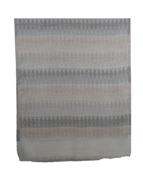 Ikat Stole - White And Grey