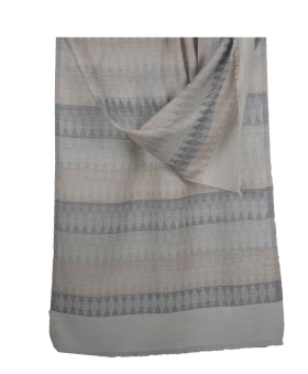 Ikat Stole - White And Grey