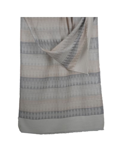 Ikat Stole - White And Grey