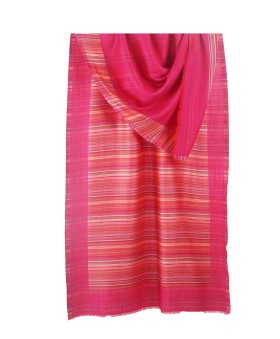 Plain Stripe Stole - Pink Stripe Stole 