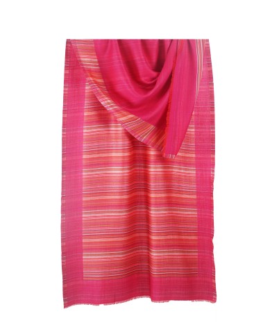 Plain Stripe Stole - Pink Stripe Stole 