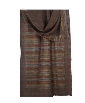 Plain Stripe Stole - Brown Stripe Stole 