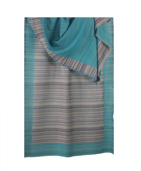 Plain Stripe Stole - Aqua Blue Stripe Stole 