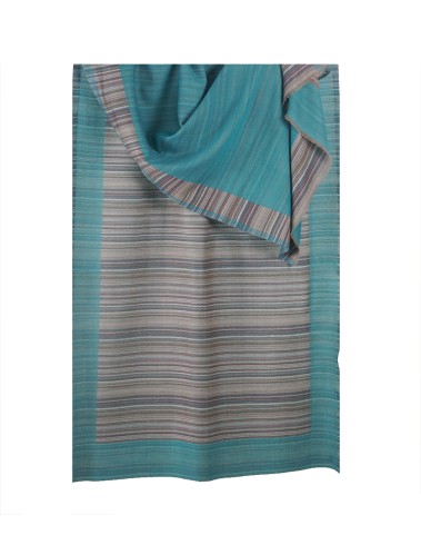 Plain Stripe Stole - Aqua Blue Stripe Stole 