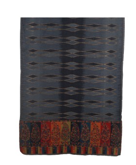Jamewar Stole - Blue Ikat Jamewar
