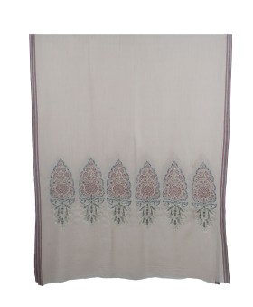 Jamewar Stole - Beige Stole With Zari Work