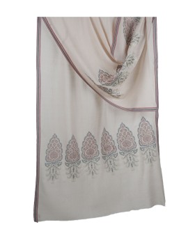 Jamewar Stole - Beige Stole With Zari Work