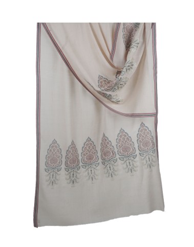 Jamewar Stole - Beige Stole With Zari Work