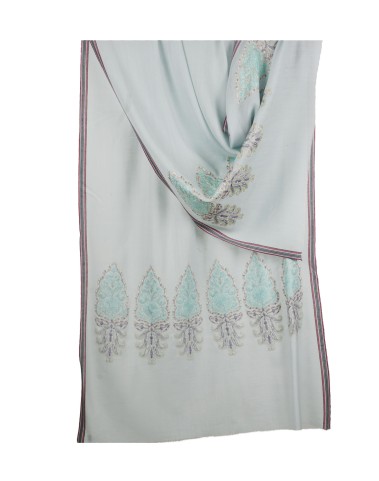 Jamewar Stole - Powder Blue Stole With Zari Work
