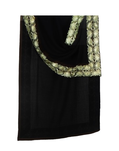 Black Sequence Border Stole