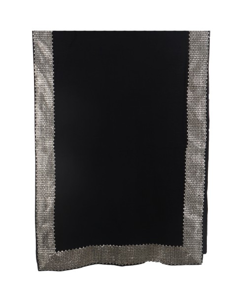 Black Sequence Border Stole