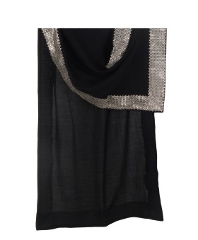 Black Sequence Border Stole