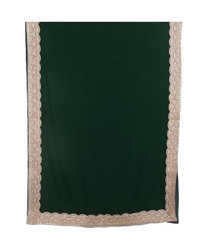 Dark Green Sequence Border Stole