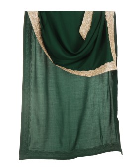 Dark Green Sequence Border Stole