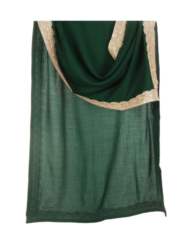 Dark Green Sequence Border Stole