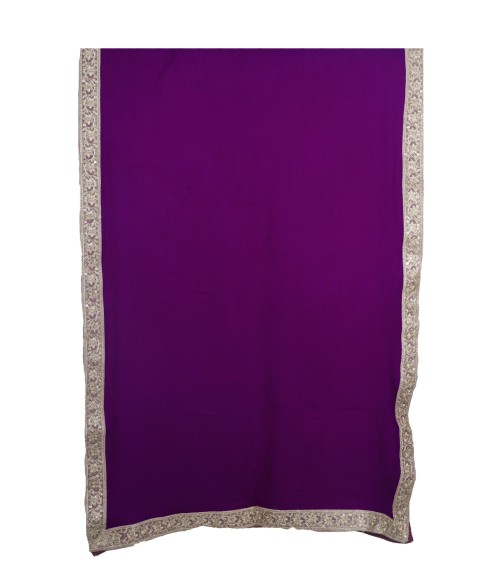 Purple Sequence Border Stole