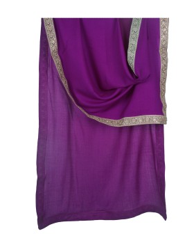 Purple Sequence Border Stole