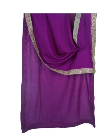 Purple Sequence Border Stole