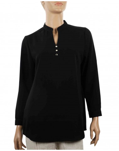 Plain Poly Casual  Kurti - Black