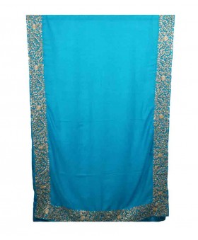 Blue Sequence Border Stole