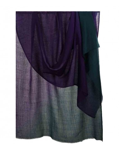 Shaded Ombre Stole - Violet to Dark Green