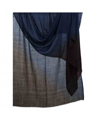 Shaded Ombre Stole - Navy Blue to Brown
