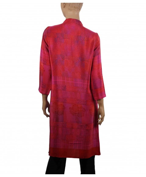 Tunic - Pink Leafy Patchwork