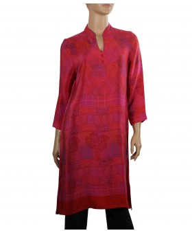 Tunic - Pink Leafy Patchwork