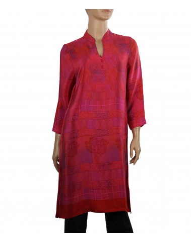 Tunic - Pink Leafy Patchwork