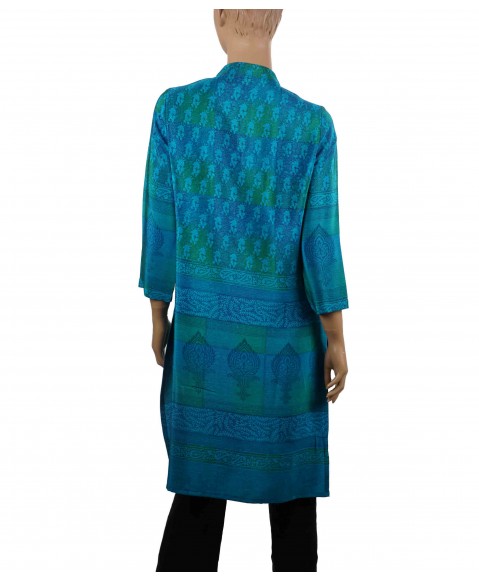 Tunic - Blue and Green Patchwork