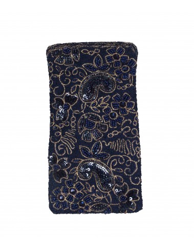 Mobile Case - Navy Embroidery