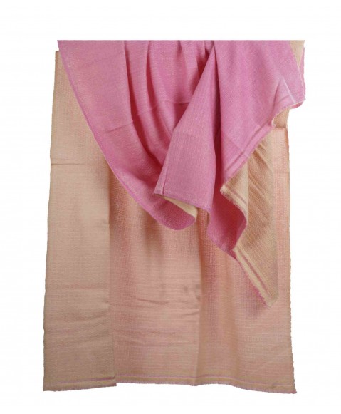 Beige and Pink Pashmina Reversable Stole