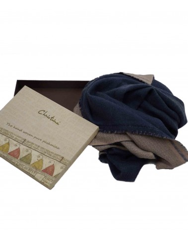 Navy and Khaki Pashmina Reversable Stole