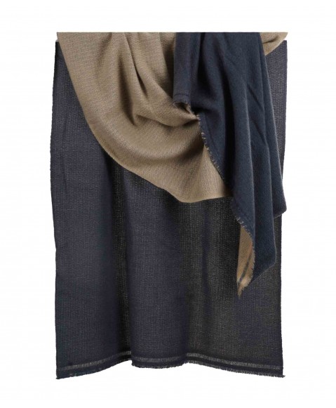 Navy and Khaki Pashmina Reversable Stole