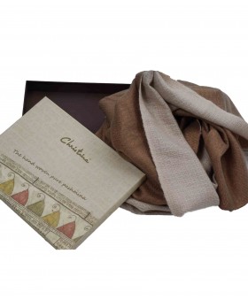 Beige and Khaki Pashmina Reversable Stole
