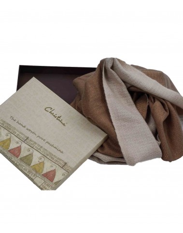 Beige and Khaki Pashmina Reversable Stole