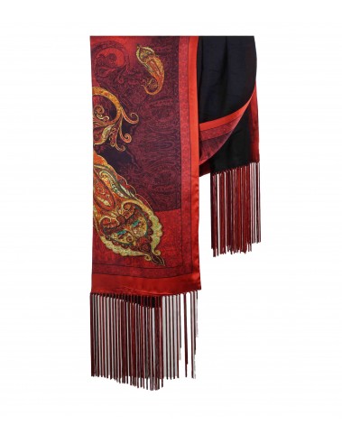 Red Big Paisley Tassle Stole