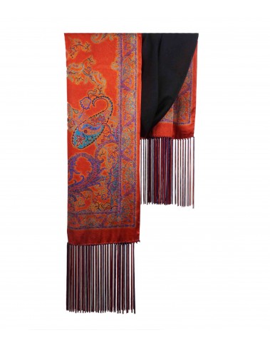 Red and Blue Big Paisley Tassle Stole