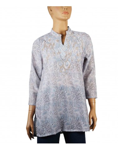 Casual Kurti - Pastel Blue Embroidery