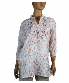 Casual Kurti - Peach Embroidery