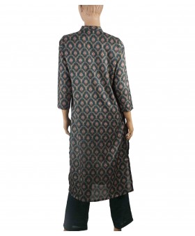 Kurti Set - Deep Green with floral patch