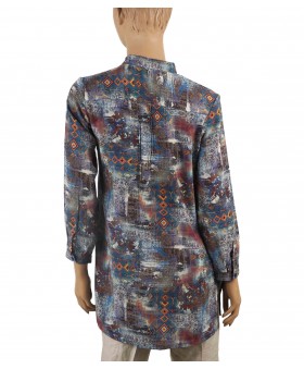 Long Silk Shirt -Abstract