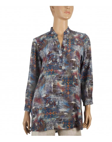 Long Silk Shirt -Abstract