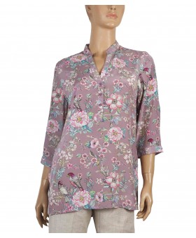 Short Silk Shirt - birds