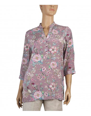 Short Silk Shirt - birds