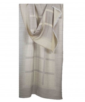 Reversable Stole - Beige and Golden Square