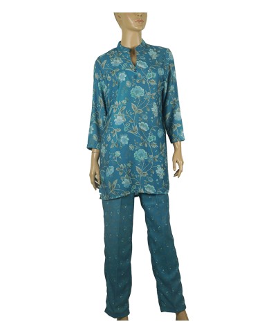 Cotton Co-ord Set - Peacock Green Flowers Cotton Co-ord Set - Peacock Green Flowers